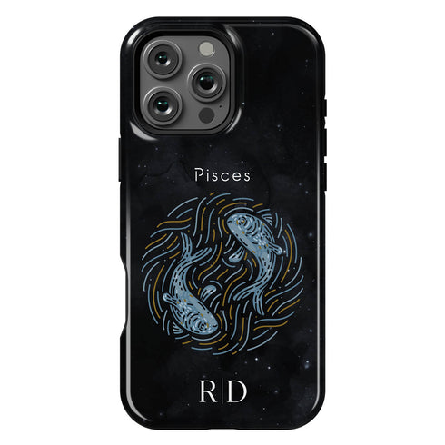 Personalized Black Zodiac Horoscope Sign iPhone Case